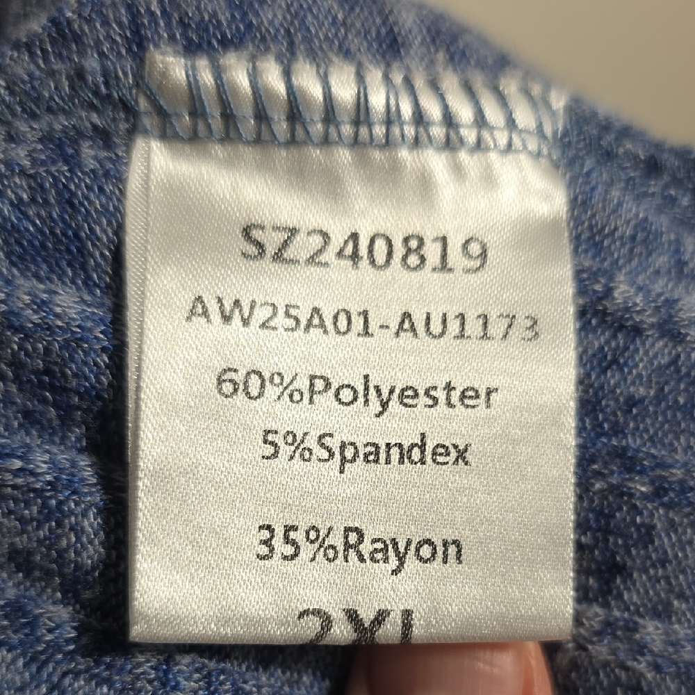 Blue V-Neck Ribbed Women's Top - Picture 3 of 5